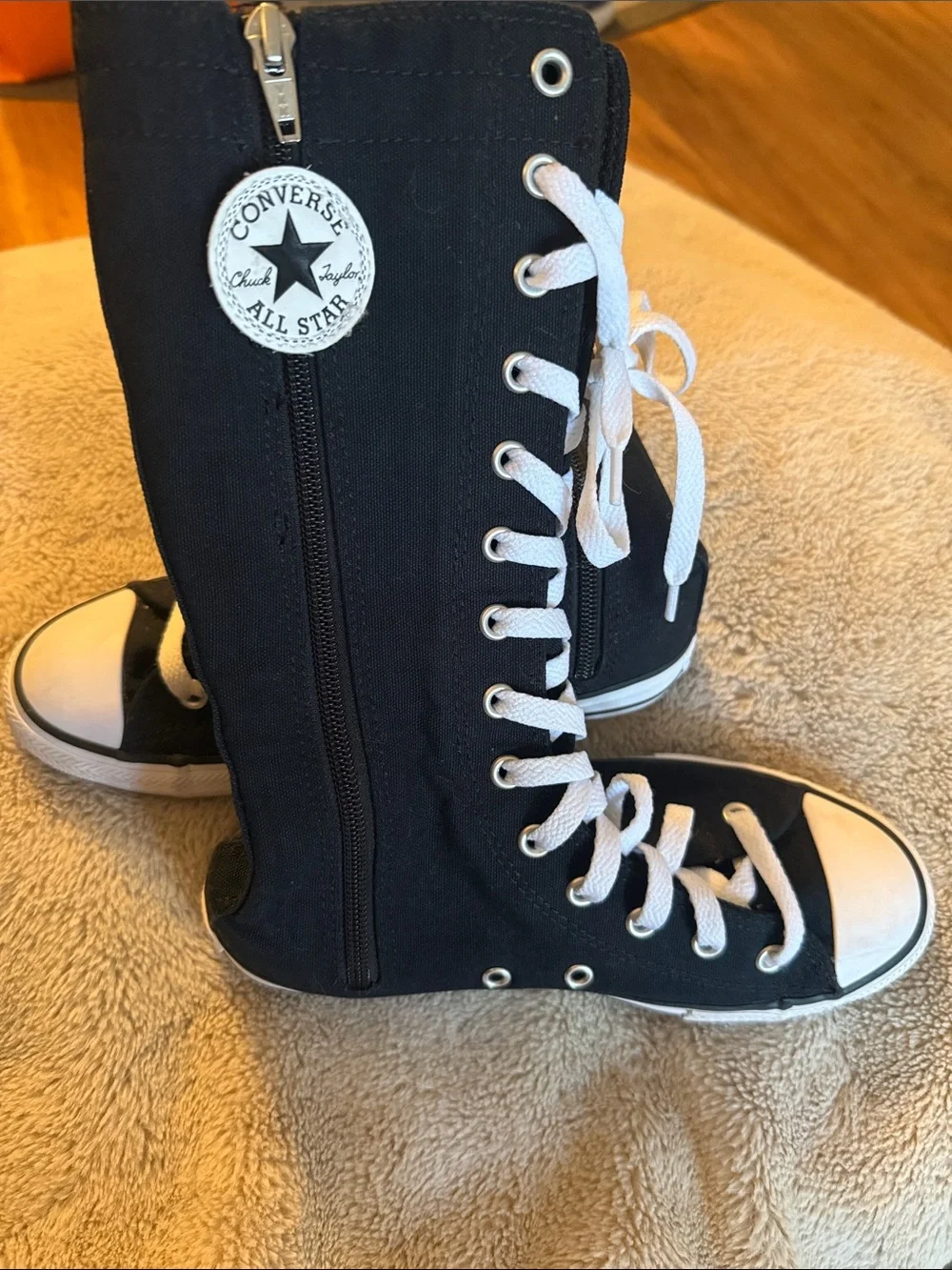 Converse Kids Black and White High-Top Lace-Up Sneakers